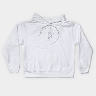 One line surfer in the tube Kids Hoodie